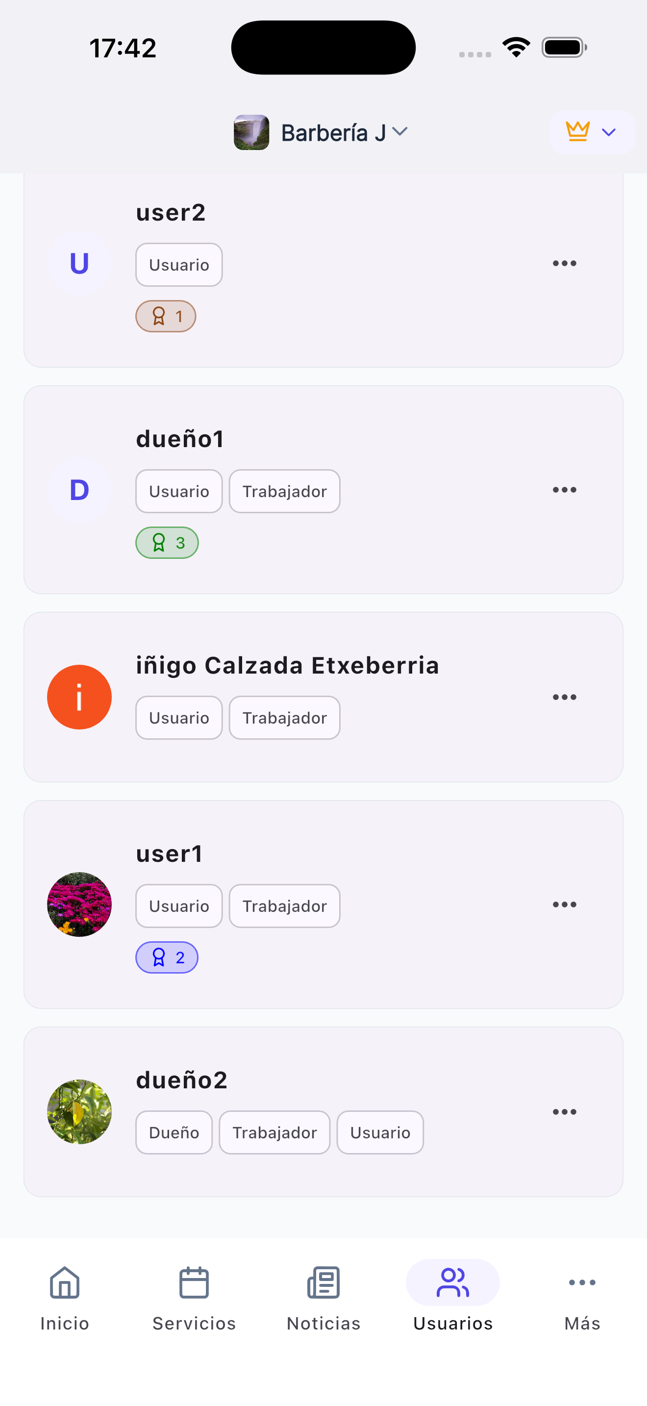 Gestión de usuarios